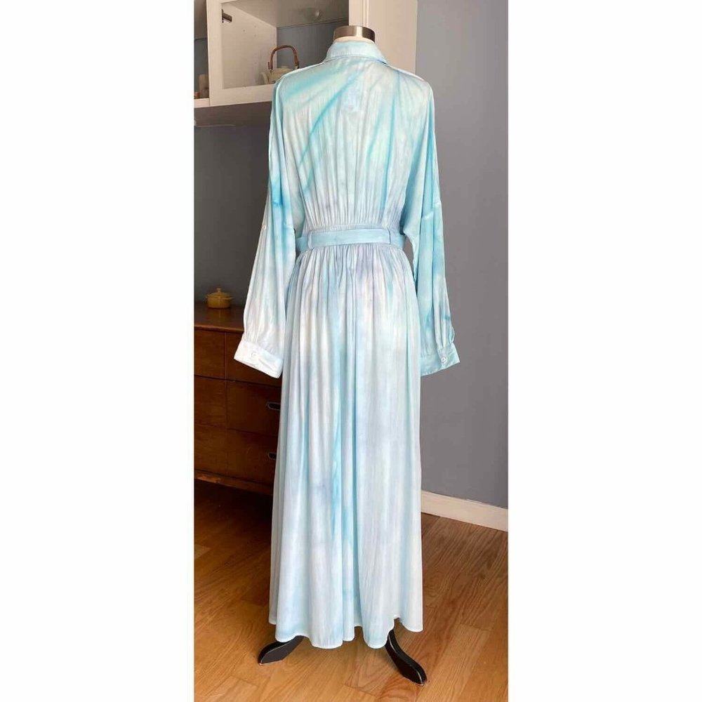 Floryday Shirt Collar Tie Dye Maxi Shirt Dress - Picture 4 of 8
